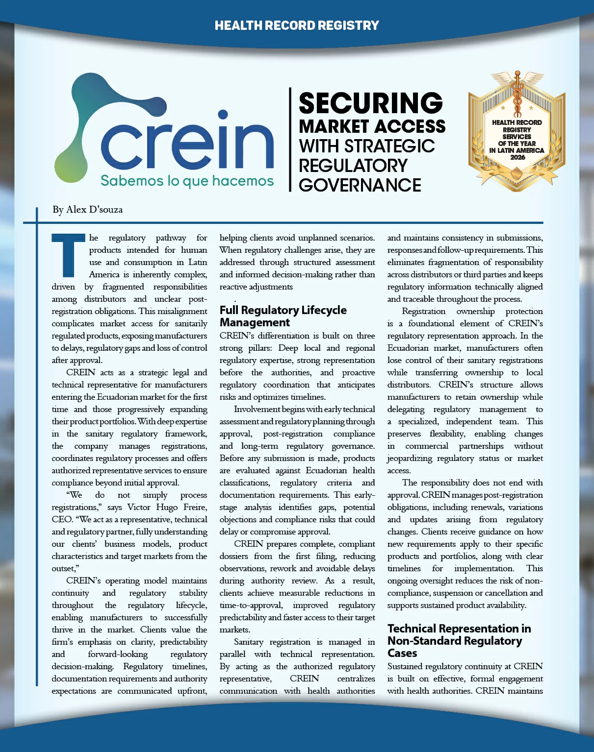 CREIN Ecuador: Securing Market Access with Strategic Regulatory Governance | Construction Business Review